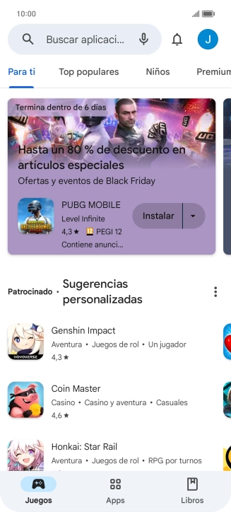 Pulsa el icono de perfil.