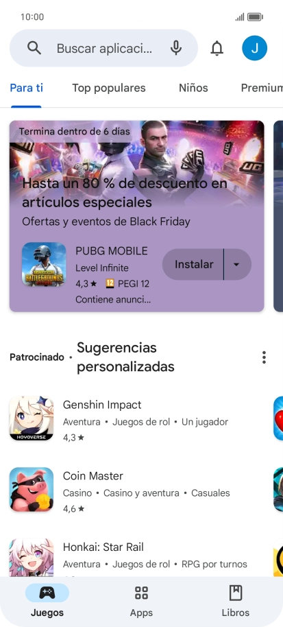Pulsa el icono de perfil.
