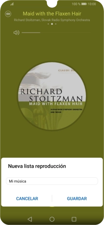 Introduce el nombre deseado de la lista de reproducción y pulsa GUARDAR.