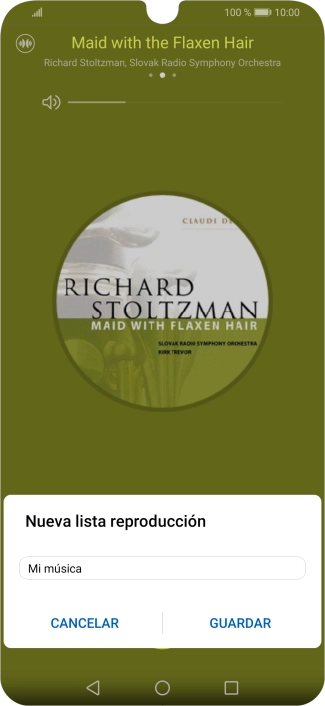 Introduce el nombre deseado de la lista de reproducción y pulsa GUARDAR.