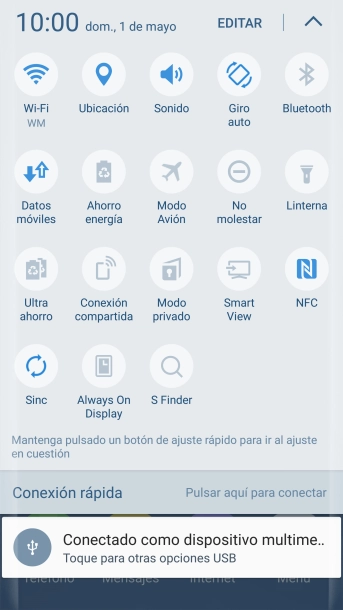 Pulsa Modo Avión para activar o desactivar la función.