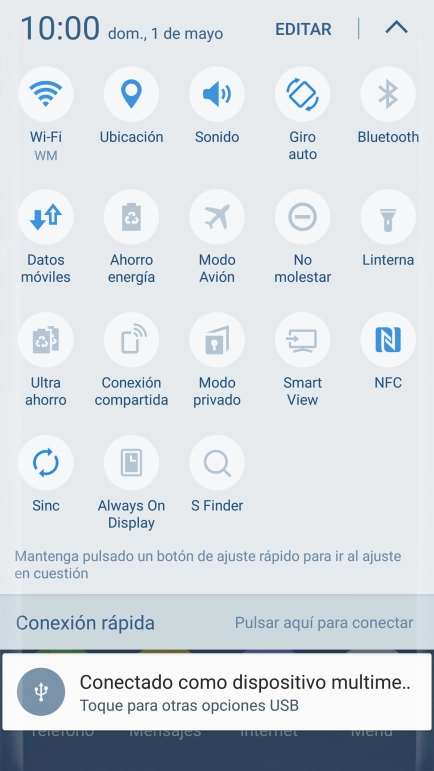 Pulsa Modo Avión para activar o desactivar la función.