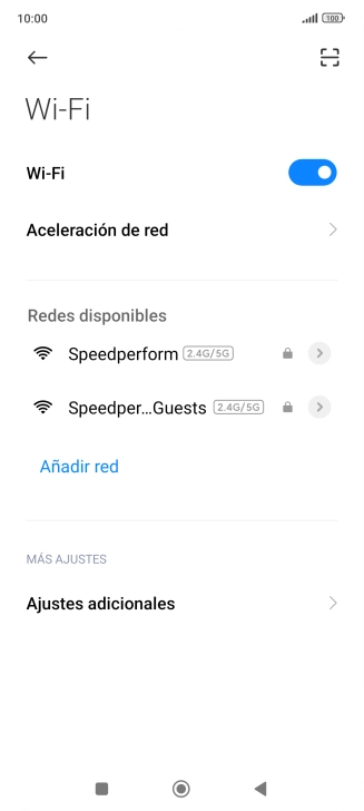 Pulsa la red deseada.