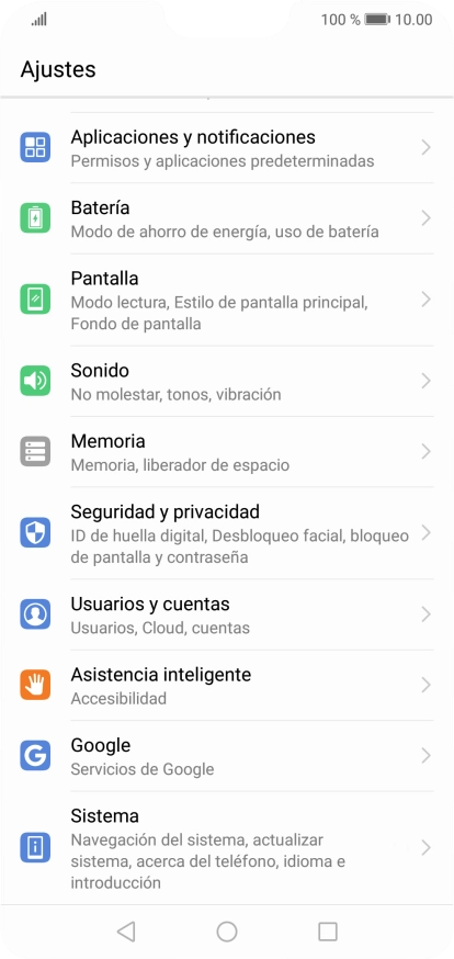 Pulsa Usuarios y cuentas.