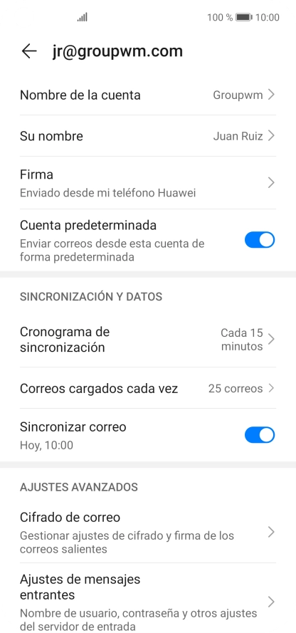Pulsa Nombre de la cuenta.