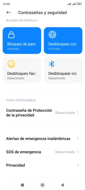 Pulsa Bloqueo de pantalla. Pulsa Bloqueo de pantalla.