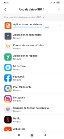 El consumo total de datos se visualiza ahora en la pantalla. El consumo total de datos se visualiza ahora en la pantalla.