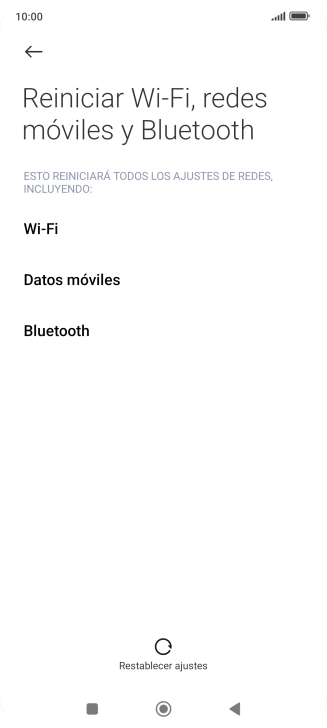 Pulsa Restablecer ajustes.