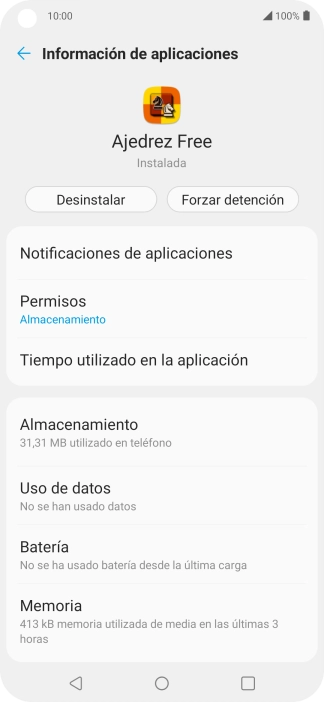 Pulsa Almacenamiento.