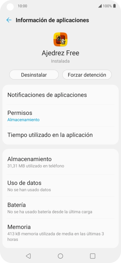 Pulsa Almacenamiento.