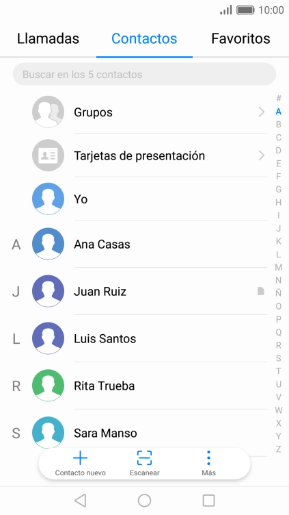 Pulsa el contacto deseado.
