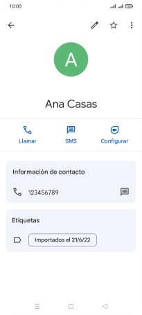 Pulsa el número de teléfono deseado.