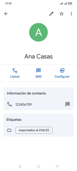 Pulsa el número de teléfono deseado.