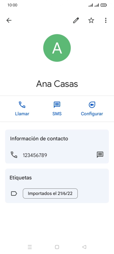 Pulsa el número de teléfono deseado.