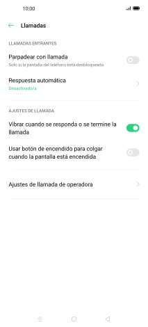 Pulsa Ajustes de llamada de operadora.