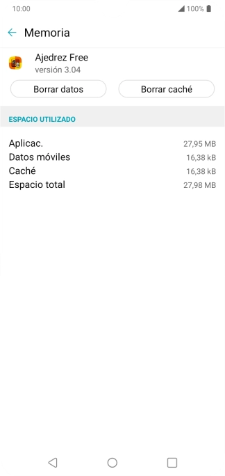 Pulsa Borrar caché.