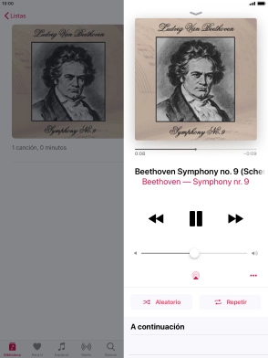 Pulsa la flecha hacia la derecha para ir al archivo de música siguiente.