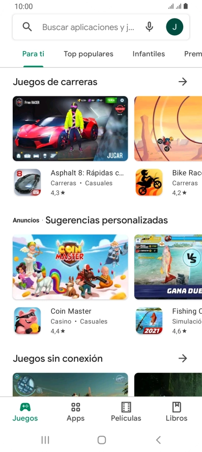 Pulsa en el campo de búsqueda.