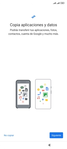 Puedes transferir el contenido de otro teléfono cuando activas tu teléfono por primera vez y cuando lo has restablecido. Cuando aparezca en la pantalla del teléfono esta imagen, ya está listo para la transmisión del contenido del otro teléfono. Puedes transferir el contenido de otro teléfono cuando activas tu teléfono por primera vez y cuando lo has restablecido. Cuando aparezca en la pantalla del teléfono esta imagen, ya está listo para la transmisión del contenido del otro teléfono.