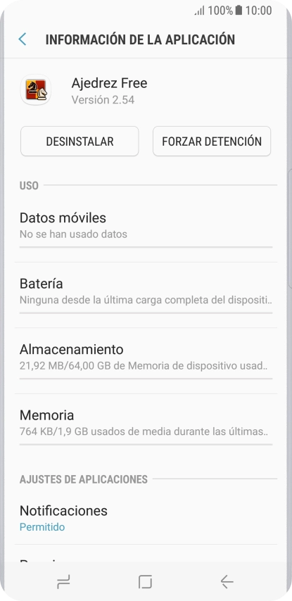 Pulsa Almacenamiento.