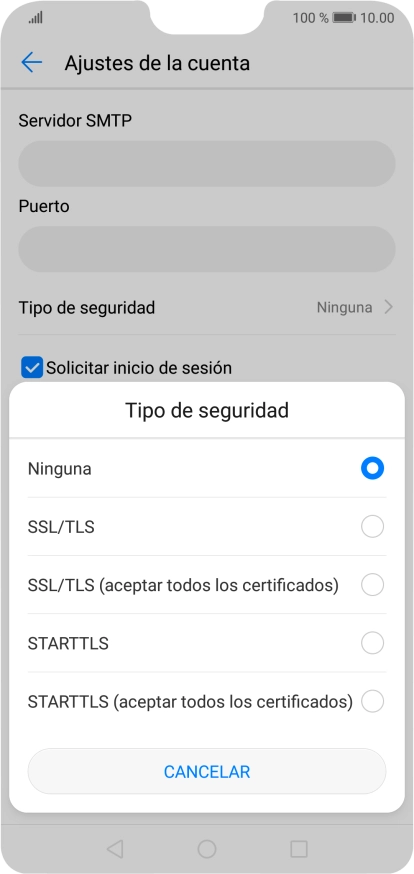 Pulsa Ninguna para desactivar la función.