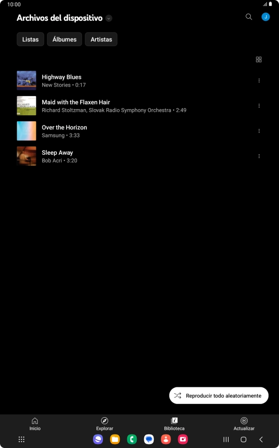 Pulsa el archivo de música deseado.