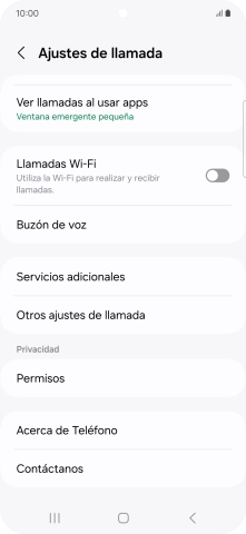 Pulsa Servicios adicionales.