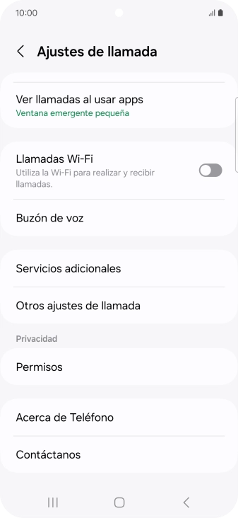 Pulsa Servicios adicionales.