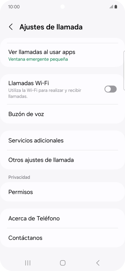 Pulsa Servicios adicionales.