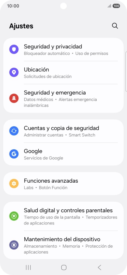 Pulsa Seguridad y privacidad.