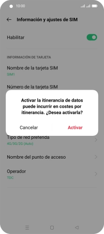 Si activas la función, pulsa Activar. Si activas la función, pulsa Activar.