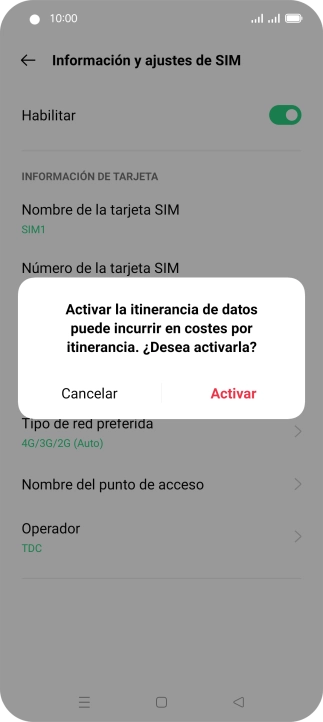 Si activas la función, pulsa Activar. Si activas la función, pulsa Activar.