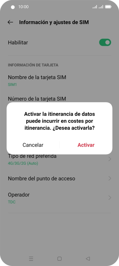 Si activas la función, pulsa Activar. Si activas la función, pulsa Activar.