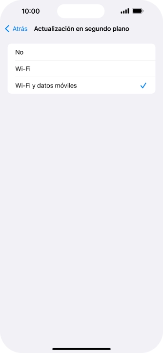 Para desactivar la actualización de apps en ejecución, pulsa No.