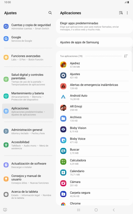 Pulsa la app deseada.