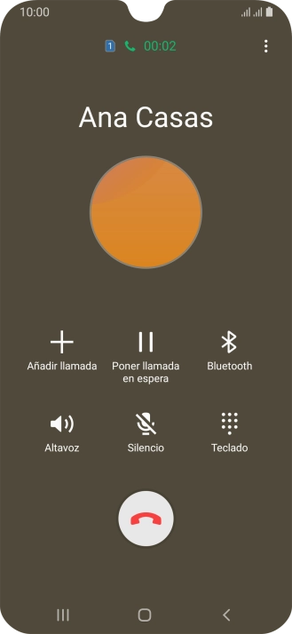 Pulsa el icono de finalizar llamada.