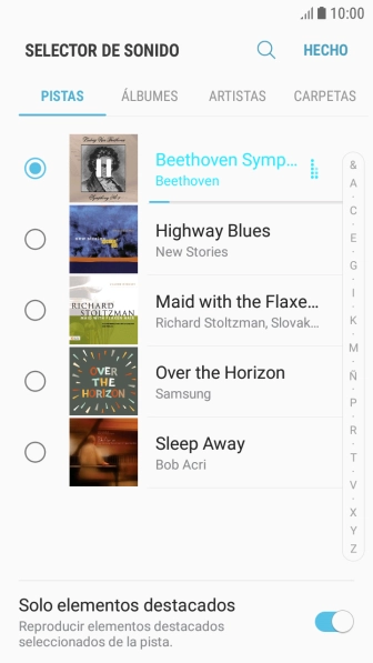 Al encontrar un timbre de llamada de tu gusto, pulsa HECHO.