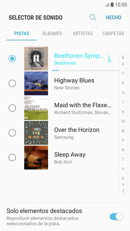 Al encontrar un timbre de llamada de tu gusto, pulsa HECHO.