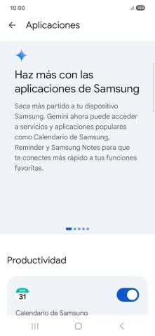 Pulsa el indicador junto a la extensión deseada para activar la función.