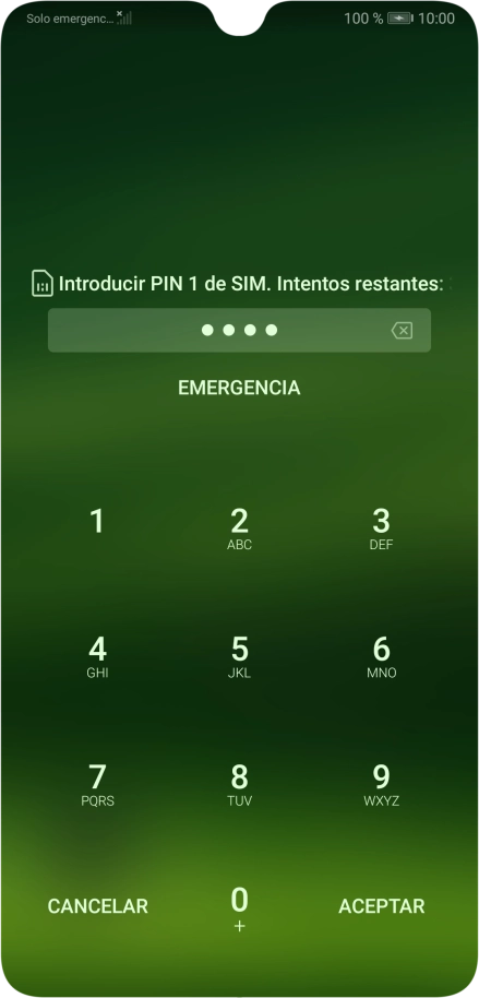 Si lo solicita el teléfono, introduce el código PIN y pulsa ACEPTAR.