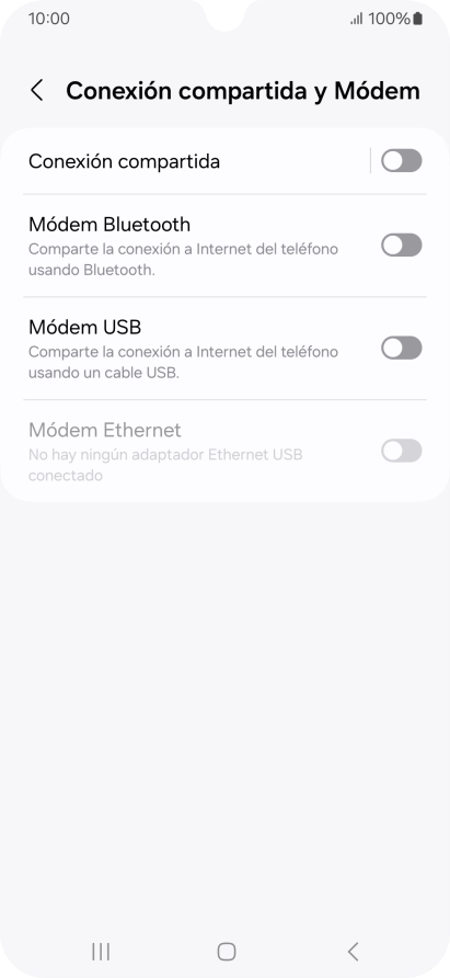 Pulsa Conexión compartida.
