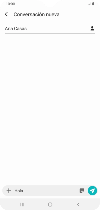 Pulsa el icono de envío cuando termines de escribir el mensaje corto.