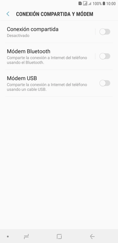 Pulsa Conexión compartida.