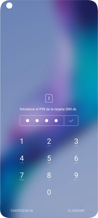 Si lo solicita el teléfono, introduce el código PIN y pulsa el icono de aceptar.