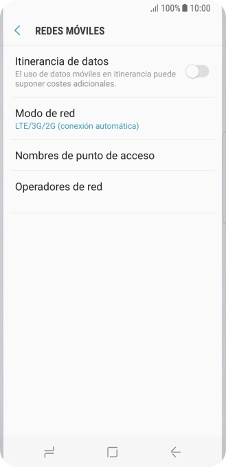 Pulsa Nombres de punto de acceso.