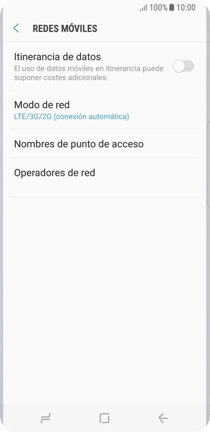 Pulsa Nombres de punto de acceso.