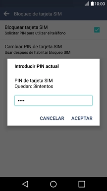 Introduce tu código PIN y pulsa ACEPTAR.
