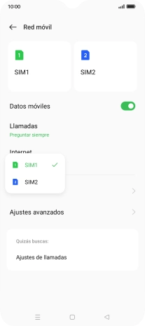 Pulsa la tarjeta SIM deseada.