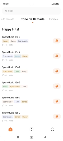 Pulsa los timbres de llamada deseados para escucharlos.