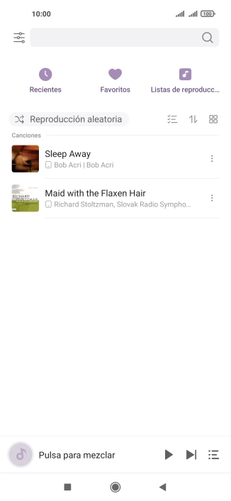 Pulsa el archivo de música deseado.